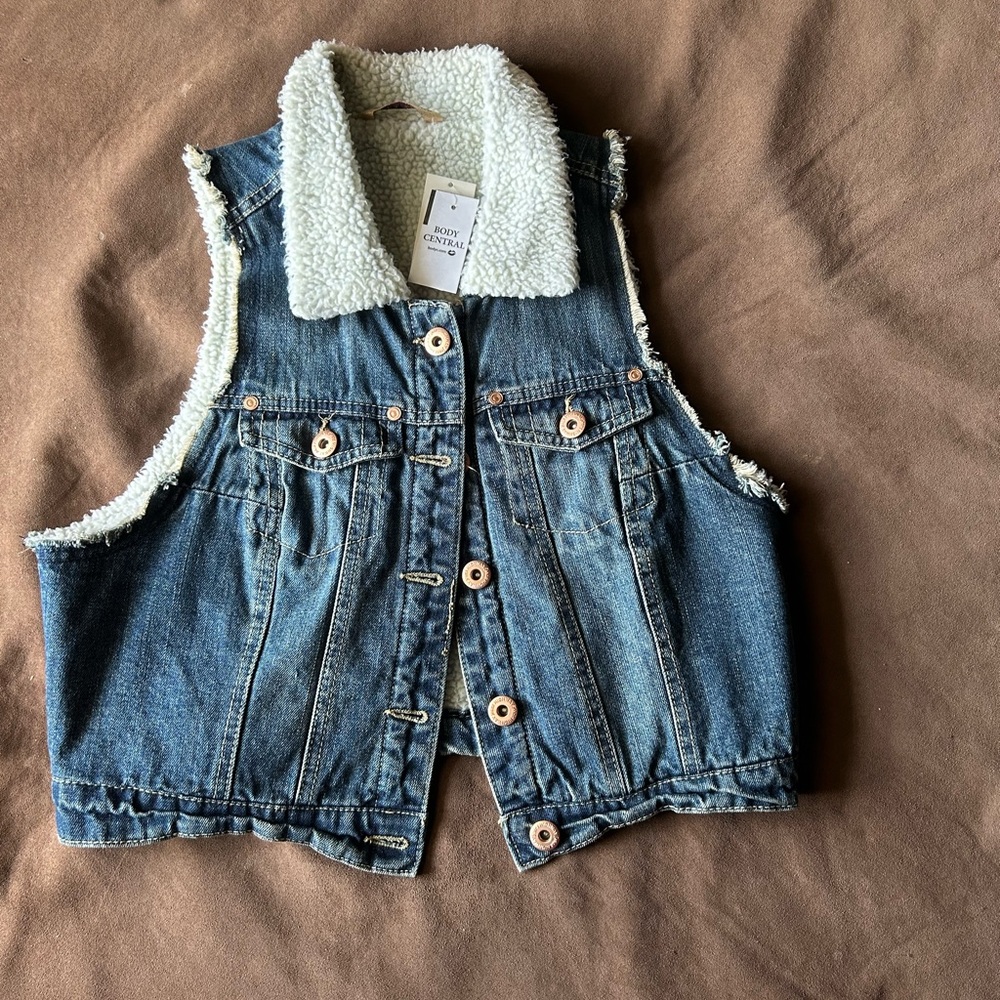 Highway Jeans Cream Sherpa Vest